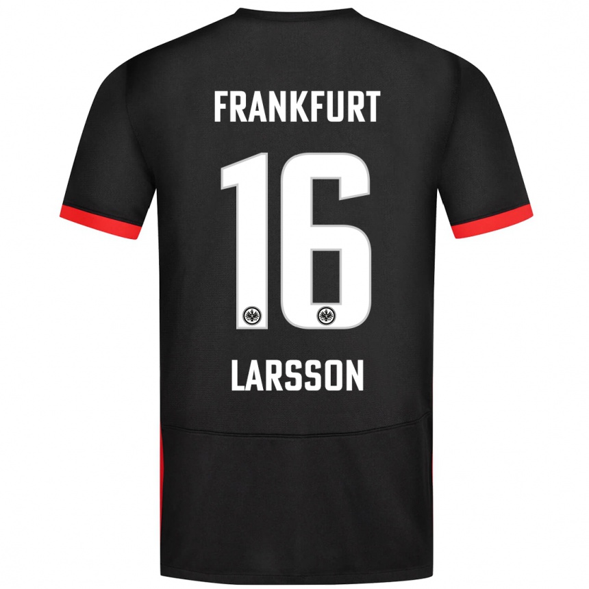 Niño Fútbol Camiseta Hugo Larsson #16 Negro 2ª Equipación 2024/25 Argentina