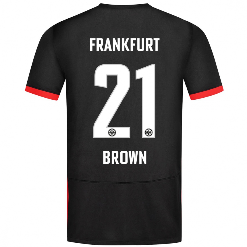 Niño Fútbol Camiseta Nathaniel Brown #21 Negro 2ª Equipación 2024/25 Argentina