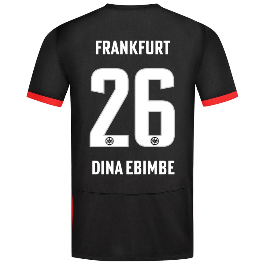 Niño Fútbol Camiseta Junior Dina Ebimbe #26 Negro 2ª Equipación 2024/25 Argentina