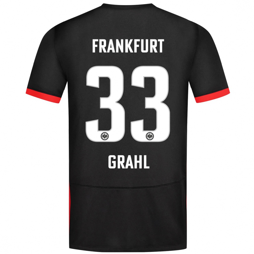 Niño Fútbol Camiseta Jens Grahl #33 Negro 2ª Equipación 2024/25 Argentina