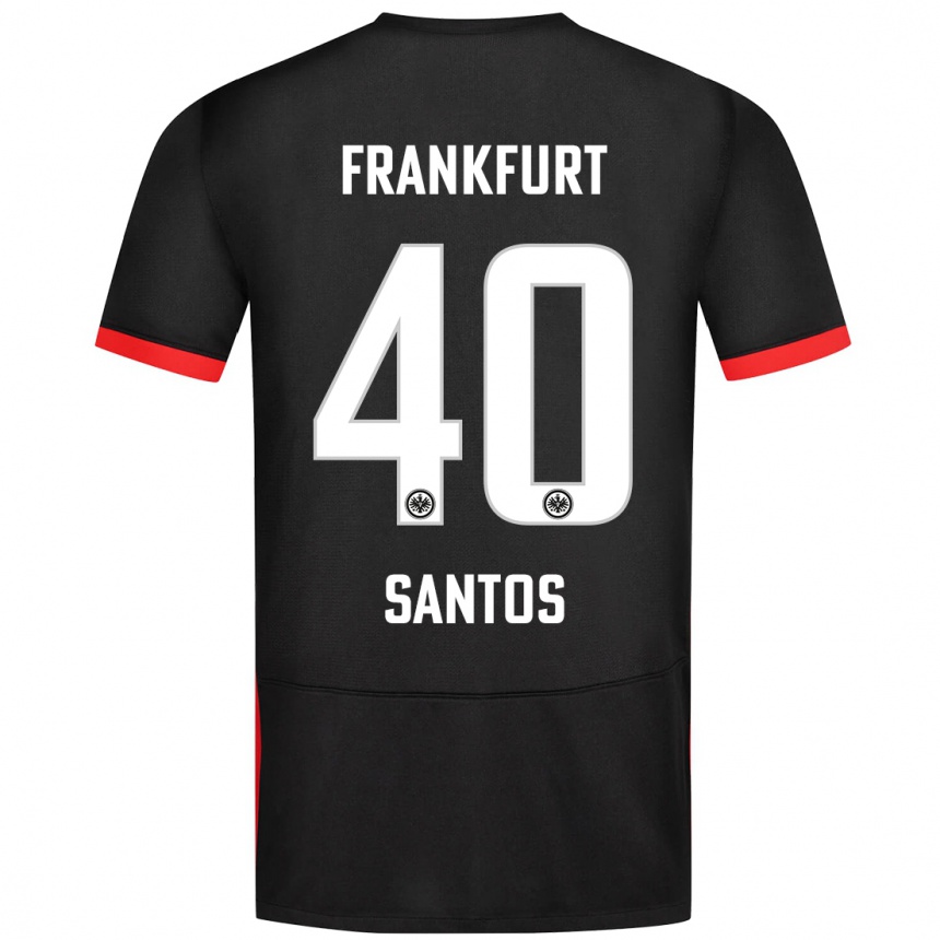 Niño Fútbol Camiseta Kauã Santos #40 Negro 2ª Equipación 2024/25 Argentina