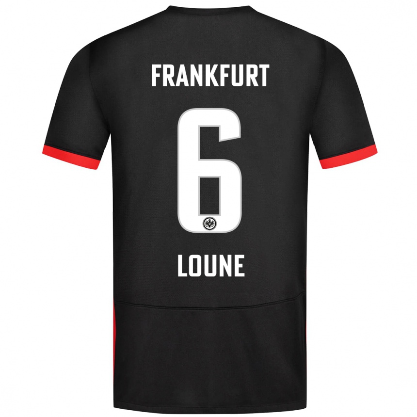 Niño Fútbol Camiseta Adam Loune #6 Negro 2ª Equipación 2024/25 Argentina