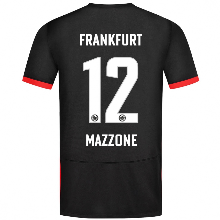 Niño Fútbol Camiseta Matteo Mazzone #12 Negro 2ª Equipación 2024/25 Argentina