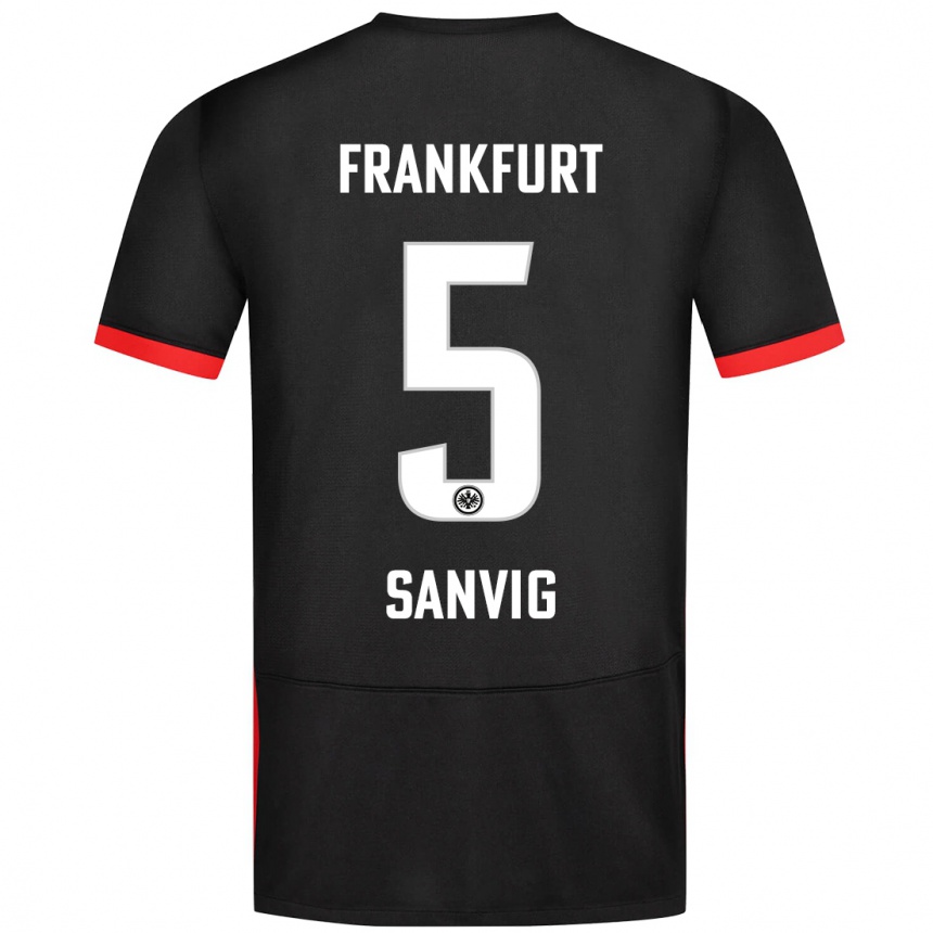 Niño Fútbol Camiseta Pernille Sanvig #5 Negro 2ª Equipación 2024/25 Argentina