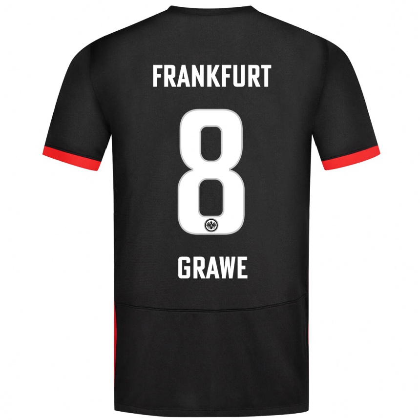 Niño Fútbol Camiseta Lisanne Gräwe #8 Negro 2ª Equipación 2024/25 Argentina