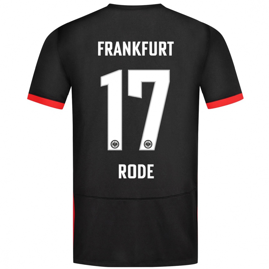 Niño Fútbol Camiseta Sebastian Rode #17 Negro 2ª Equipación 2024/25 Argentina