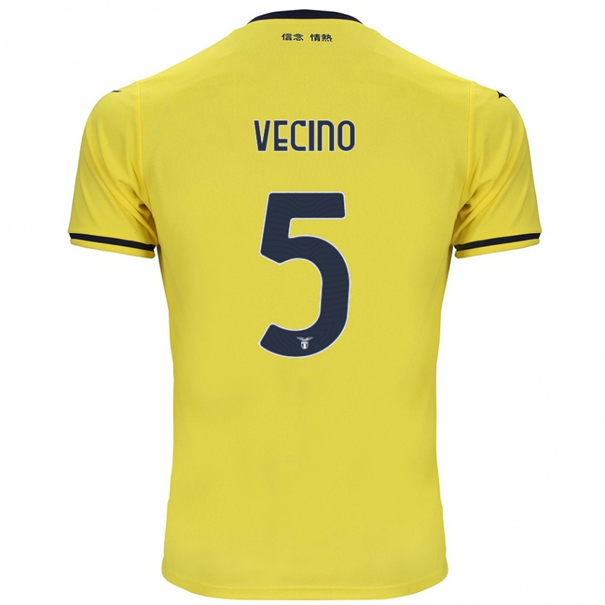 Niño Fútbol Camiseta Matías Vecino #5 Amarillo 2ª Equipación 2024/25 Argentina