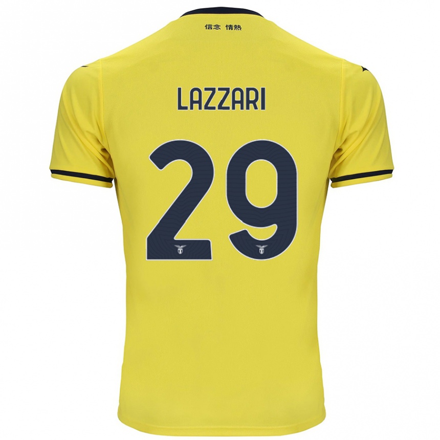 Niño Fútbol Camiseta Manuel Lazzari #29 Amarillo 2ª Equipación 2024/25 Argentina