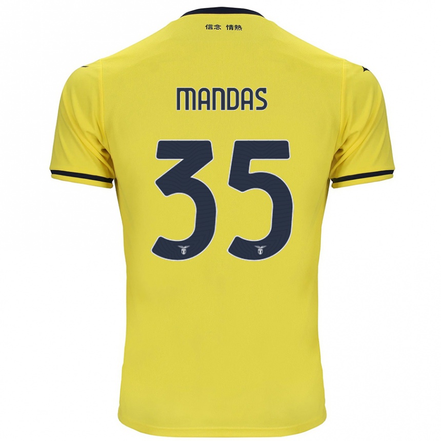 Niño Fútbol Camiseta Christos Mandas #35 Amarillo 2ª Equipación 2024/25 Argentina