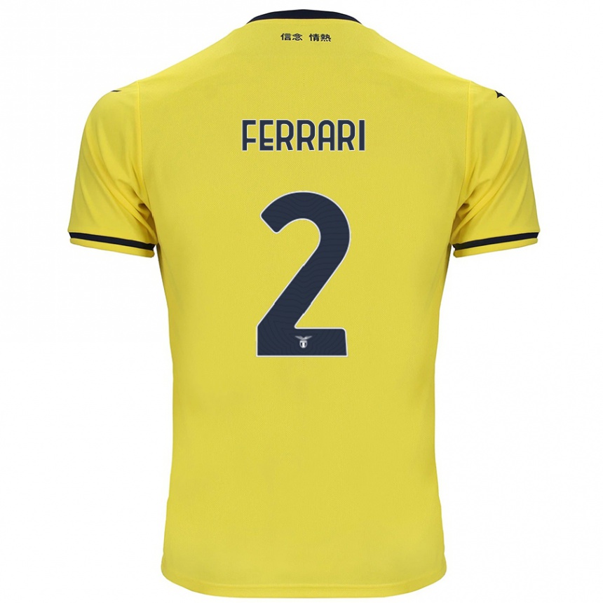 Niño Fútbol Camiseta Lorenzo Ferrari #2 Amarillo 2ª Equipación 2024/25 Argentina