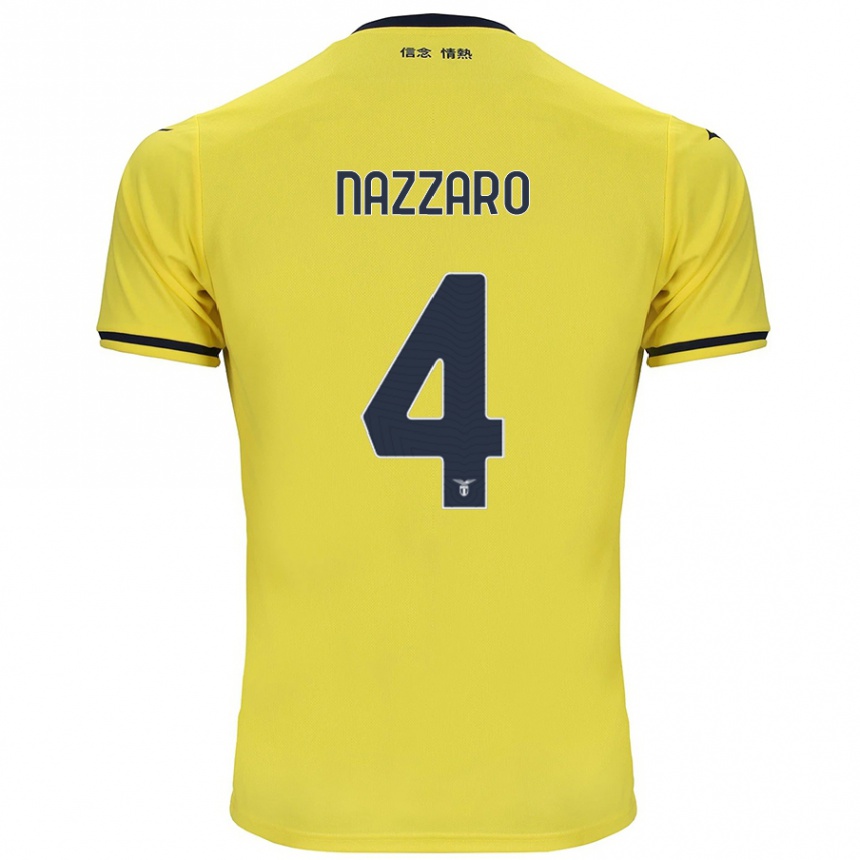 Niño Fútbol Camiseta Marco Nazzaro #4 Amarillo 2ª Equipación 2024/25 Argentina