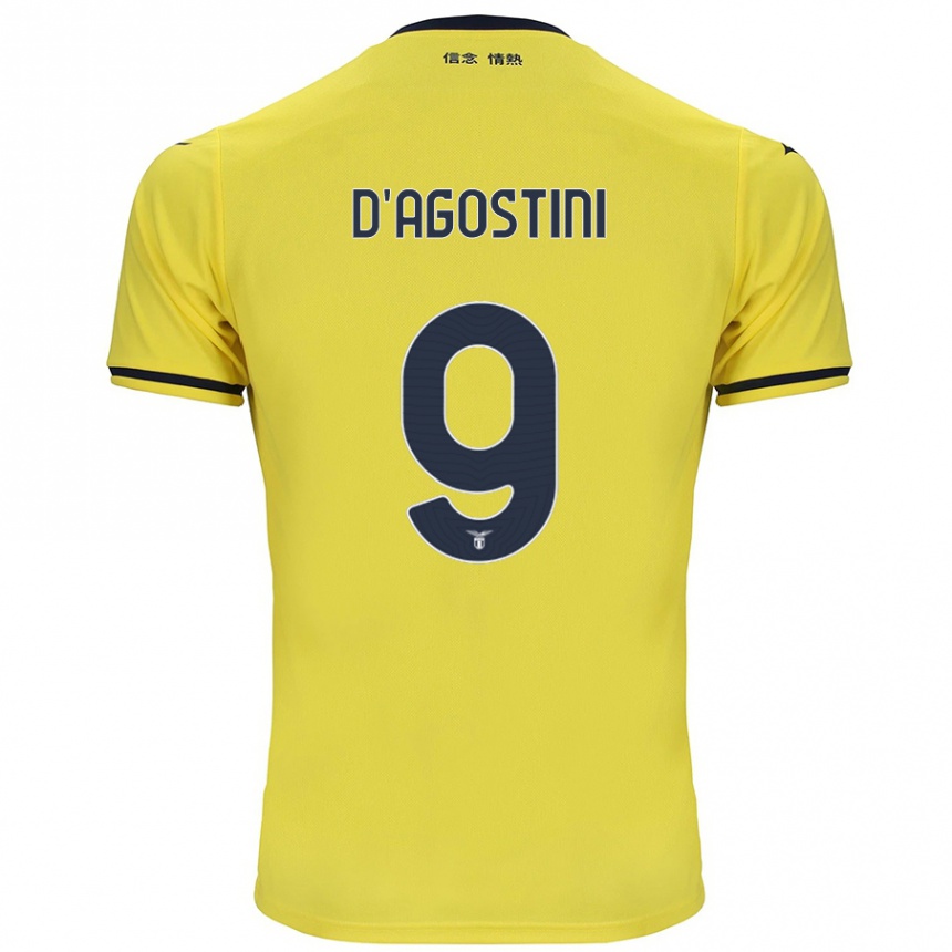 Niño Fútbol Camiseta Lorenzo D'agostini #9 Amarillo 2ª Equipación 2024/25 Argentina