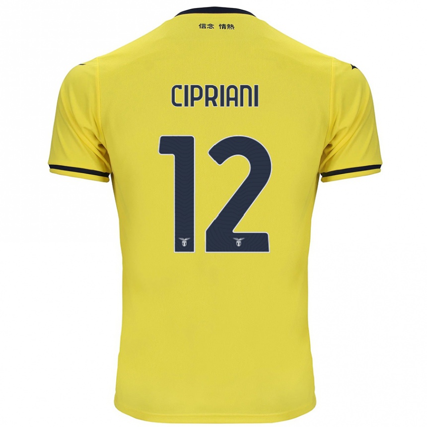 Niño Fútbol Camiseta Alessio Cipriani #12 Amarillo 2ª Equipación 2024/25 Argentina