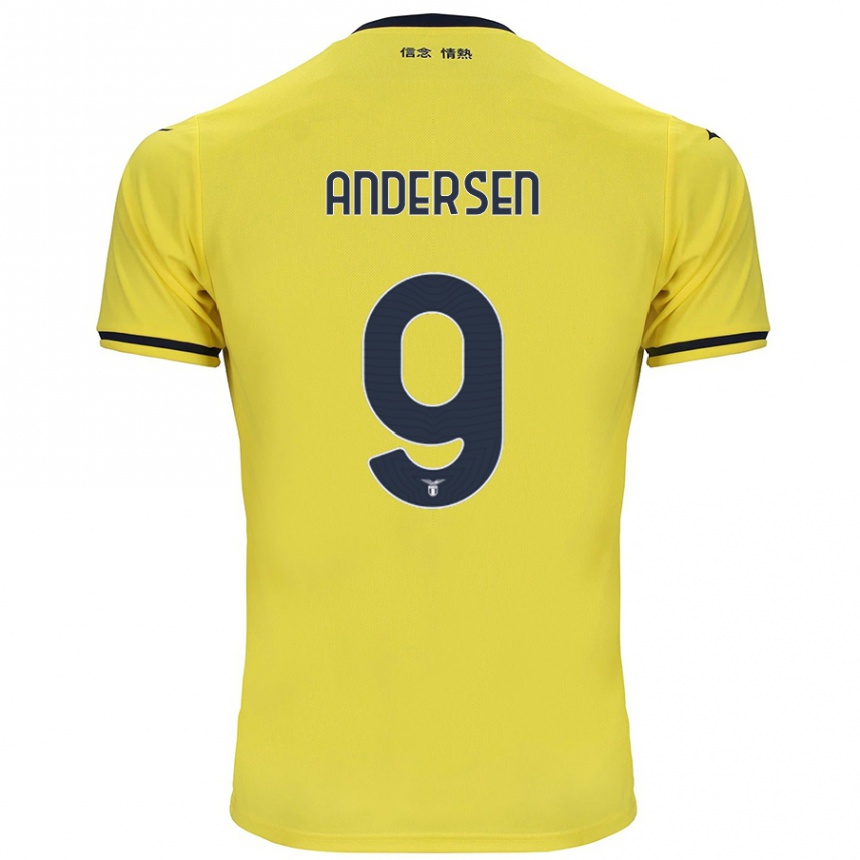 Niño Fútbol Camiseta Signe Holt Andersen #9 Amarillo 2ª Equipación 2024/25 Argentina