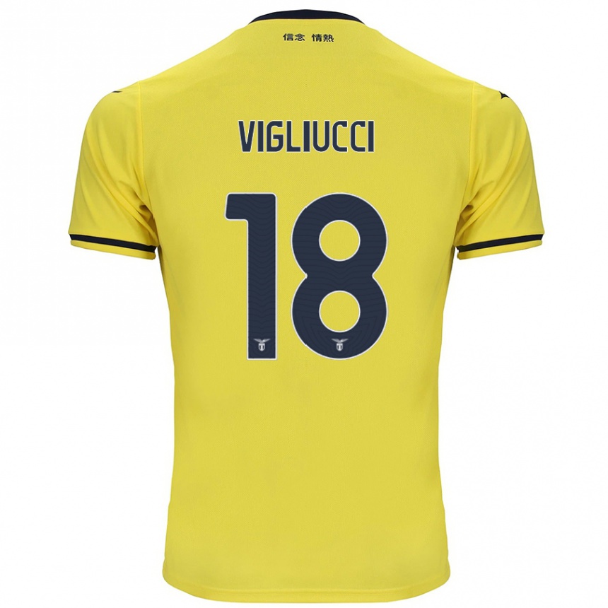 Niño Fútbol Camiseta Chiara Vigliucci #18 Amarillo 2ª Equipación 2024/25 Argentina