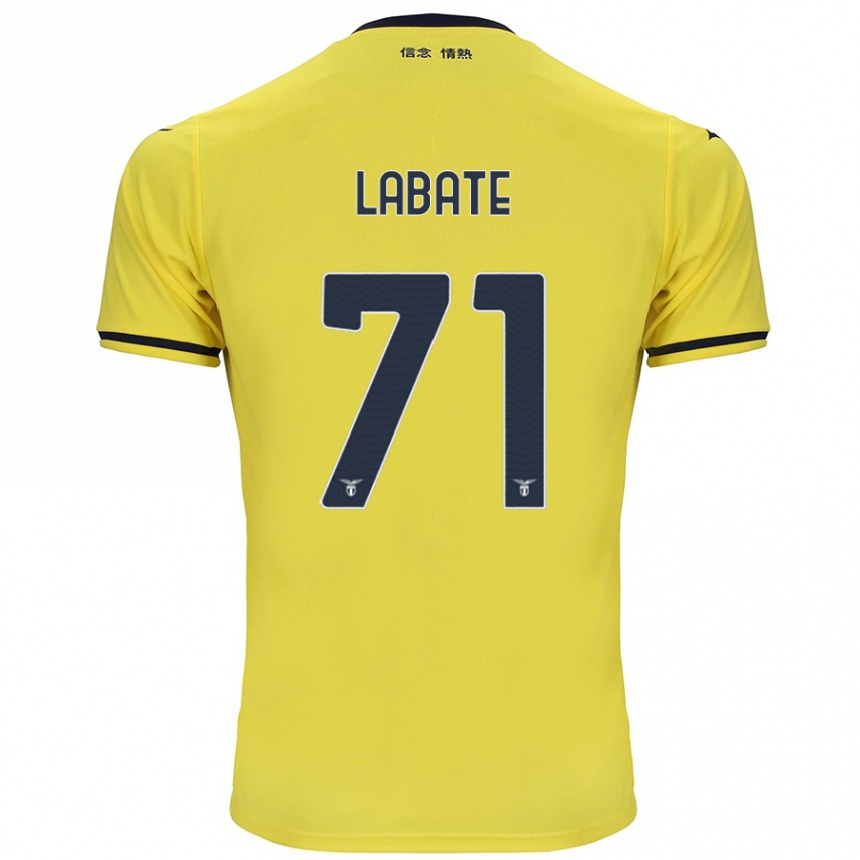 Niño Fútbol Camiseta Camilla Labate #71 Amarillo 2ª Equipación 2024/25 Argentina