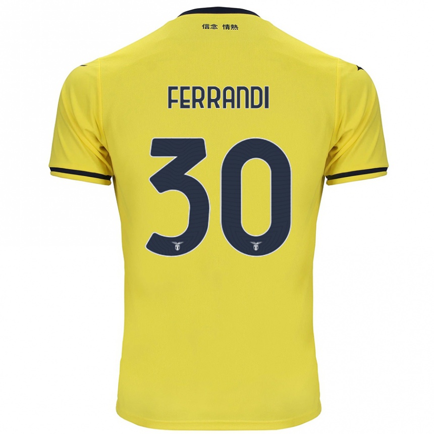 Niño Fútbol Camiseta Giulia Ferrandi #30 Amarillo 2ª Equipación 2024/25 Argentina