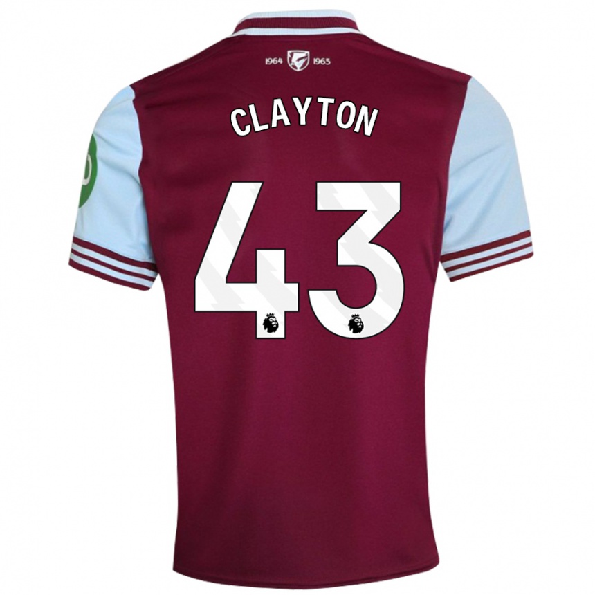 Hombre Fútbol Camiseta Regan Clayton #43 Rojo Oscuro 1ª Equipación 2024/25 Argentina