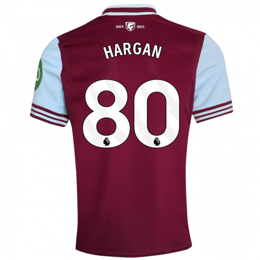 Hombre Fútbol Camiseta Riley Hargan #80 Rojo Oscuro 1ª Equipación 2024/25 Argentina