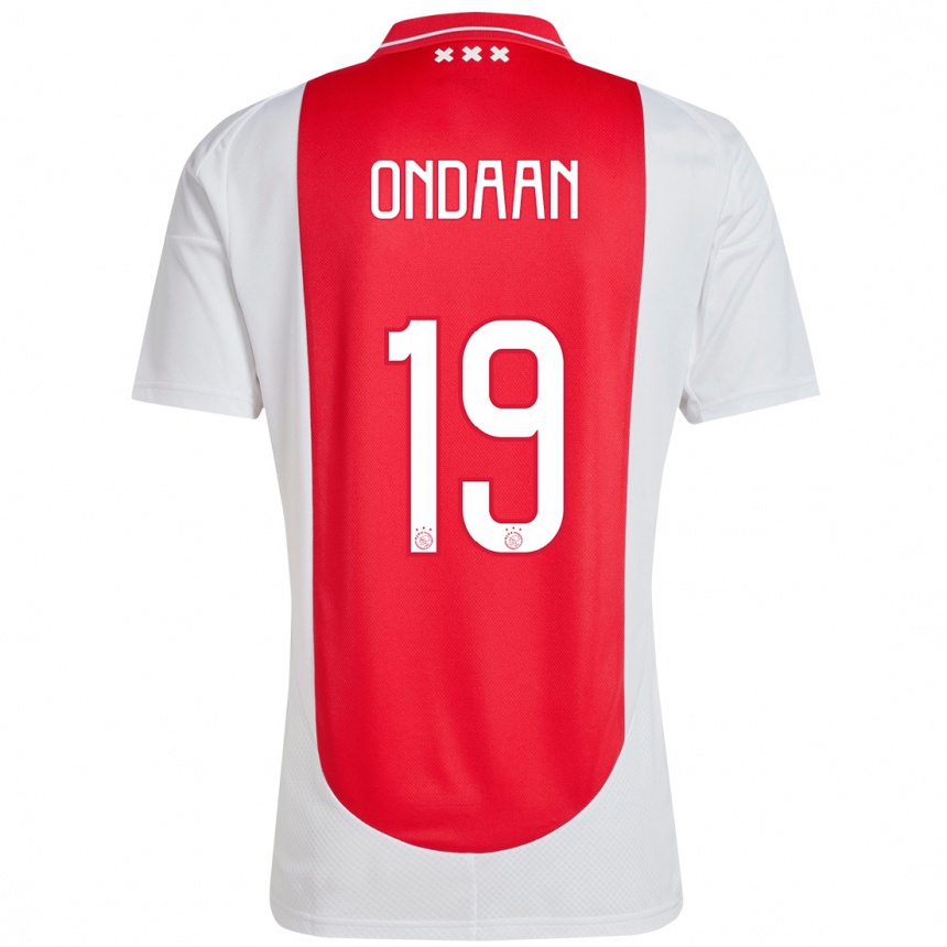 Hombre Fútbol Camiseta Terell Ondaan #19 Rojo Blanco 1ª Equipación 2024/25 Argentina