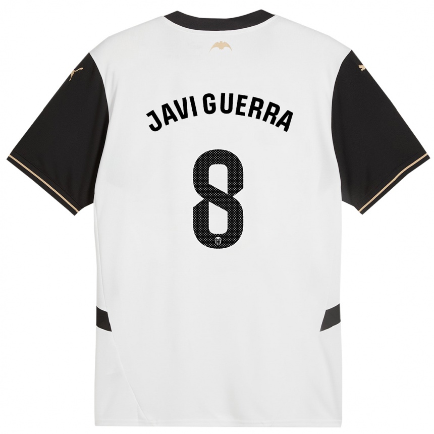 Hombre Fútbol Camiseta Javi Guerra #8 Blanco Negro 1ª Equipación 2024/25 Argentina