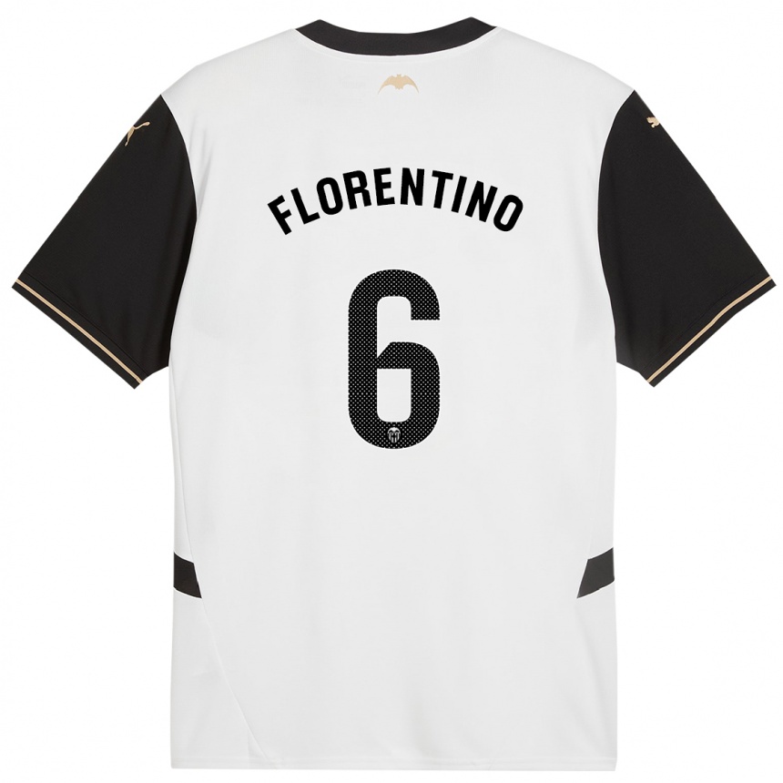 Hombre Fútbol Camiseta Claudia Florentino #6 Blanco Negro 1ª Equipación 2024/25 Argentina