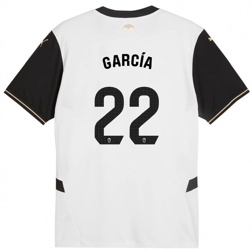 Hombre Fútbol Camiseta Azael García #22 Blanco Negro 1ª Equipación 2024/25 Argentina