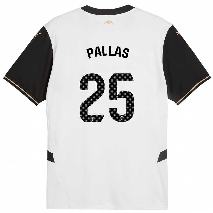 Hombre Fútbol Camiseta Nerea Pallas #25 Blanco Negro 1ª Equipación 2024/25 Argentina