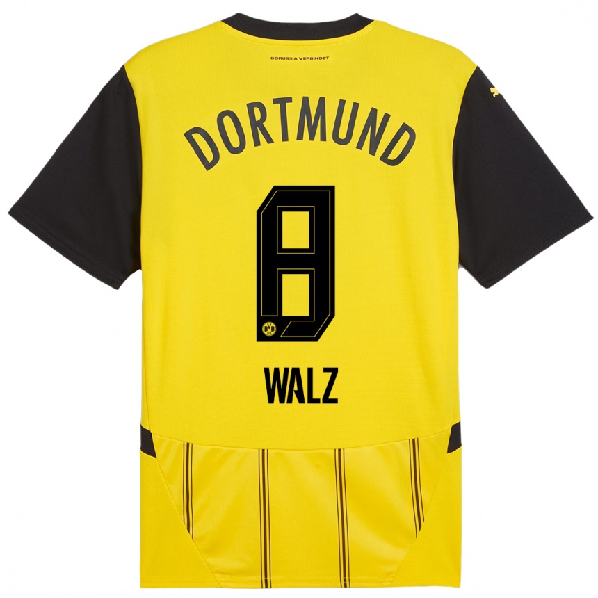 Hombre Fútbol Camiseta Vasco Walz #8 Amarillo Negro 1ª Equipación 2024/25 Argentina