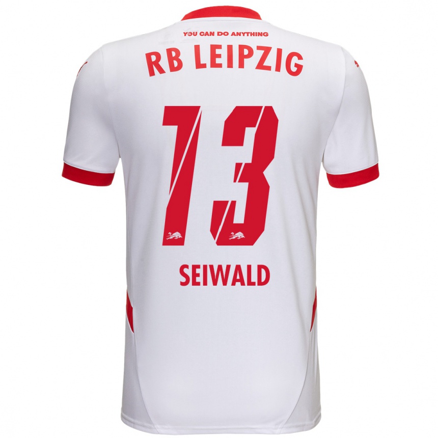 Hombre Fútbol Camiseta Nicolas Seiwald #13 Blanco Rojo 1ª Equipación 2024/25 Argentina