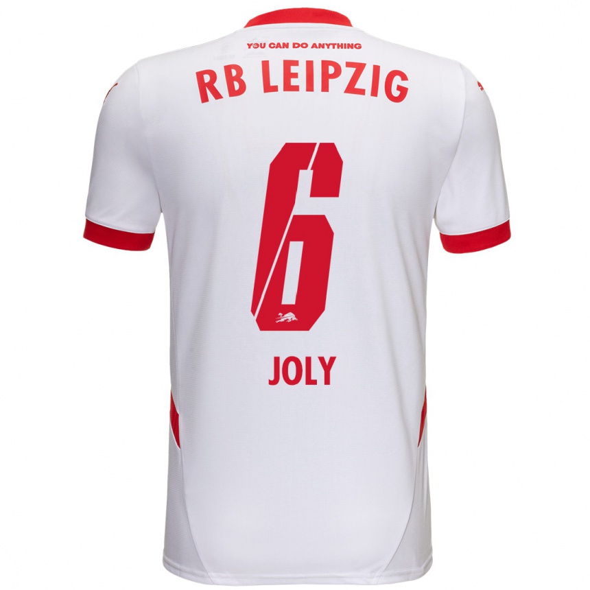 Hombre Fútbol Camiseta Lou-Ann Joly #6 Blanco Rojo 1ª Equipación 2024/25 Argentina