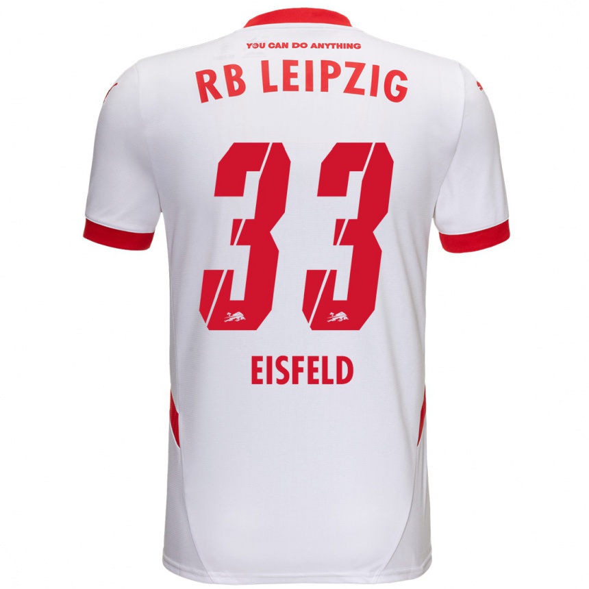 Hombre Fútbol Camiseta Tom Eisfeld #33 Blanco Rojo 1ª Equipación 2024/25 Argentina