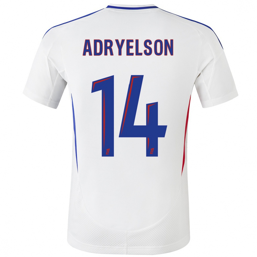 Hombre Fútbol Camiseta Adryelson #14 Blanco Azul 1ª Equipación 2024/25 Argentina