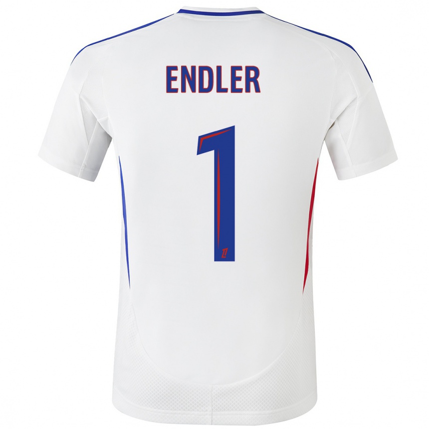 Hombre Fútbol Camiseta Christiane Endler #1 Blanco Azul 1ª Equipación 2024/25 Argentina