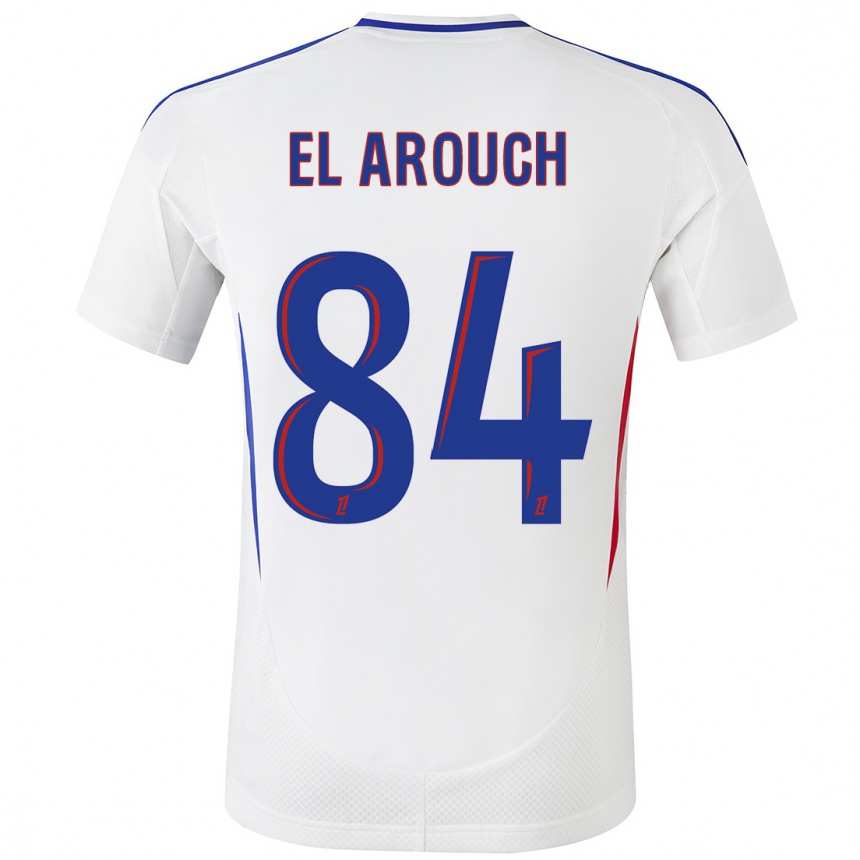 Hombre Fútbol Camiseta Mohamed El Arouch #84 Blanco Azul 1ª Equipación 2024/25 Argentina