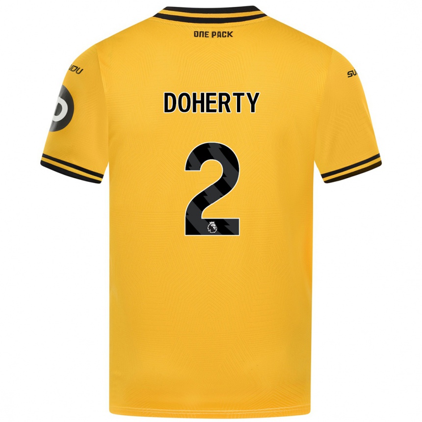 Hombre Fútbol Camiseta Matt Doherty #2 Amarillo 1ª Equipación 2024/25 Argentina