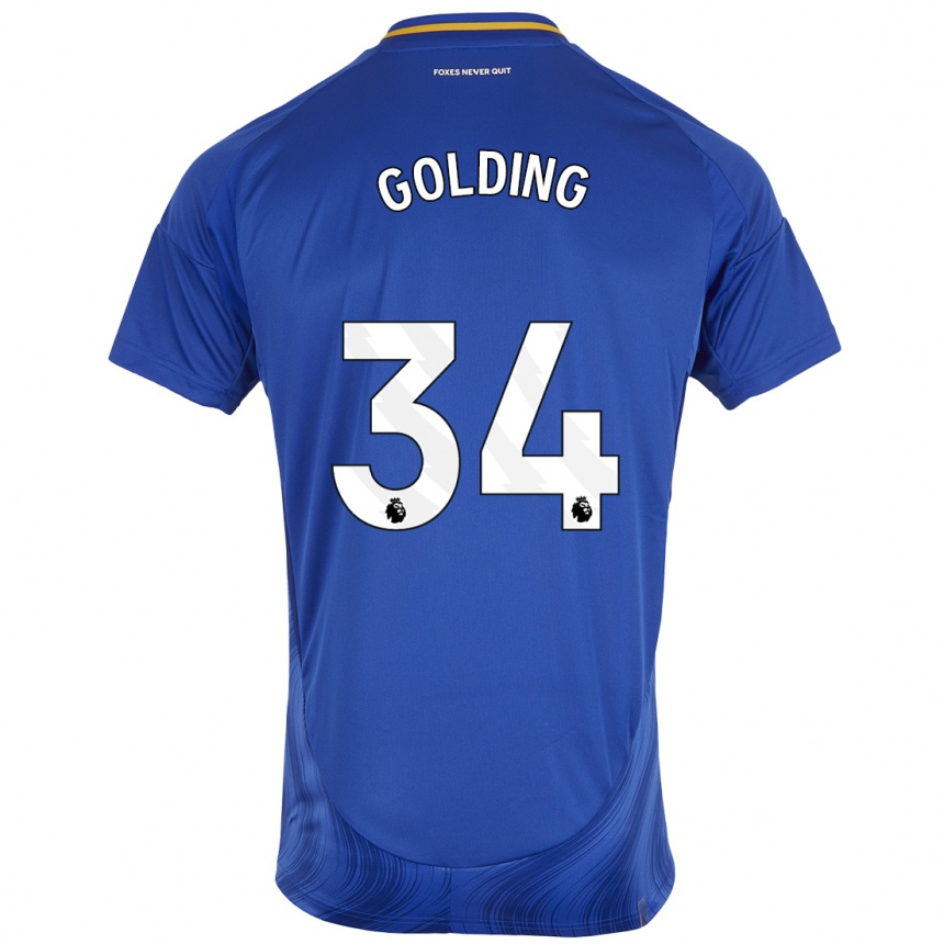 Hombre Fútbol Camiseta Michael Golding #34 Azul Blanco 1ª Equipación 2024/25 Argentina