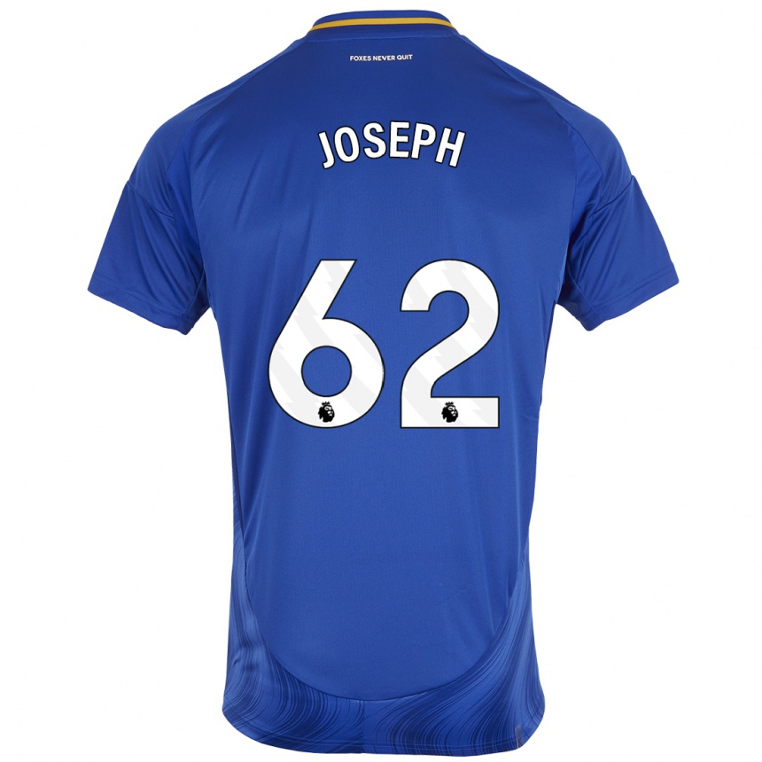 Hombre Fútbol Camiseta Jayden Joseph #62 Azul Blanco 1ª Equipación 2024/25 Argentina