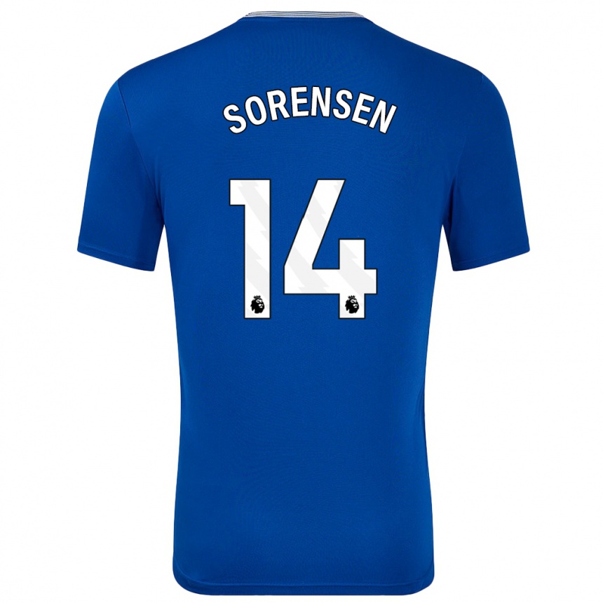 Hombre Fútbol Camiseta Nicoline Sorensen #14 Azul Con 1ª Equipación 2024/25 Argentina