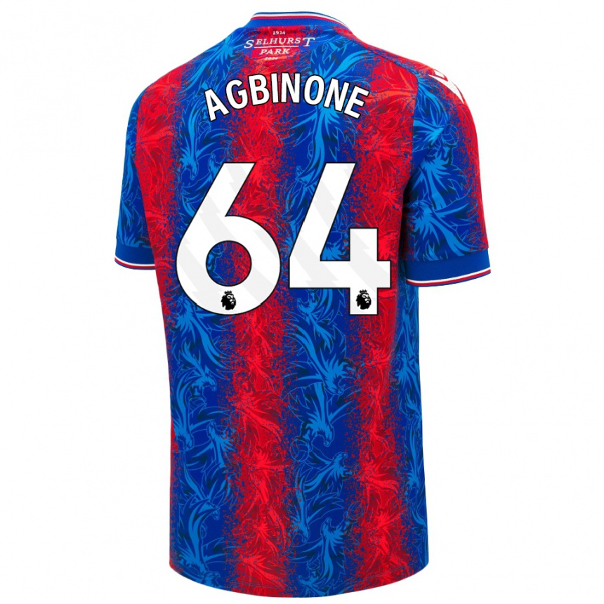 Hombre Fútbol Camiseta Asher Agbinone #64 Rayas Rojas Y Azules 1ª Equipación 2024/25 Argentina