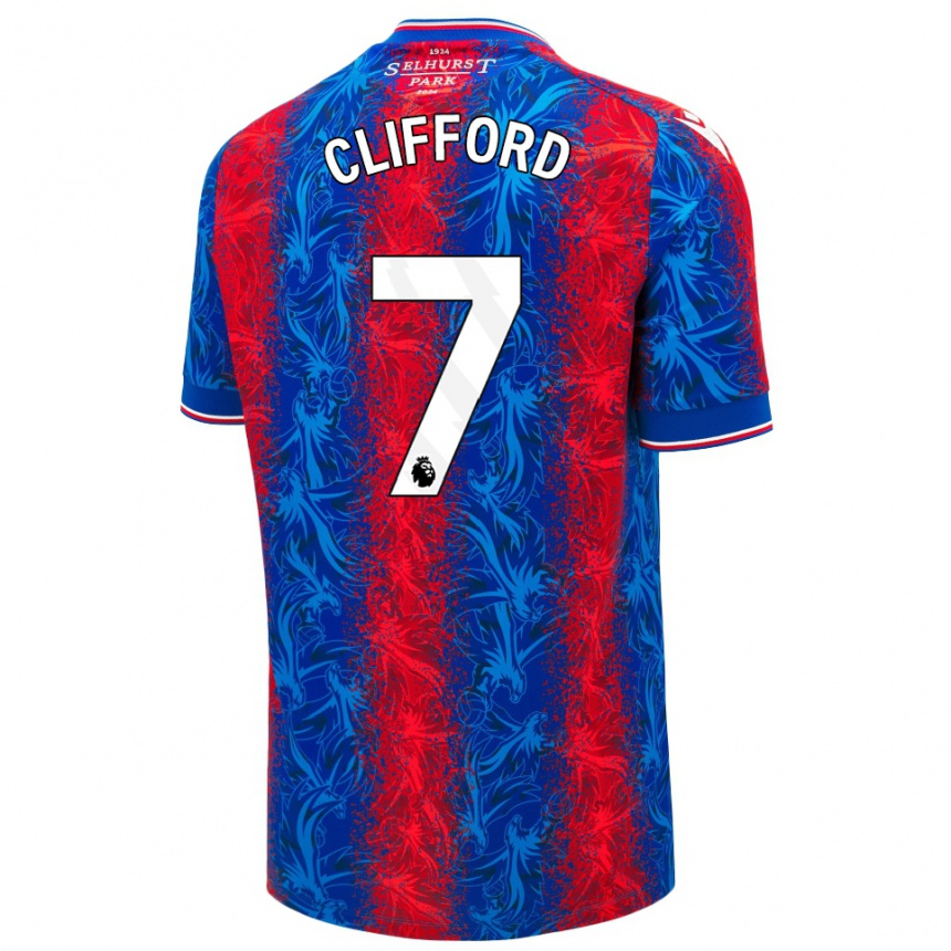 Hombre Fútbol Camiseta Charley Clifford #7 Rayas Rojas Y Azules 1ª Equipación 2024/25 Argentina