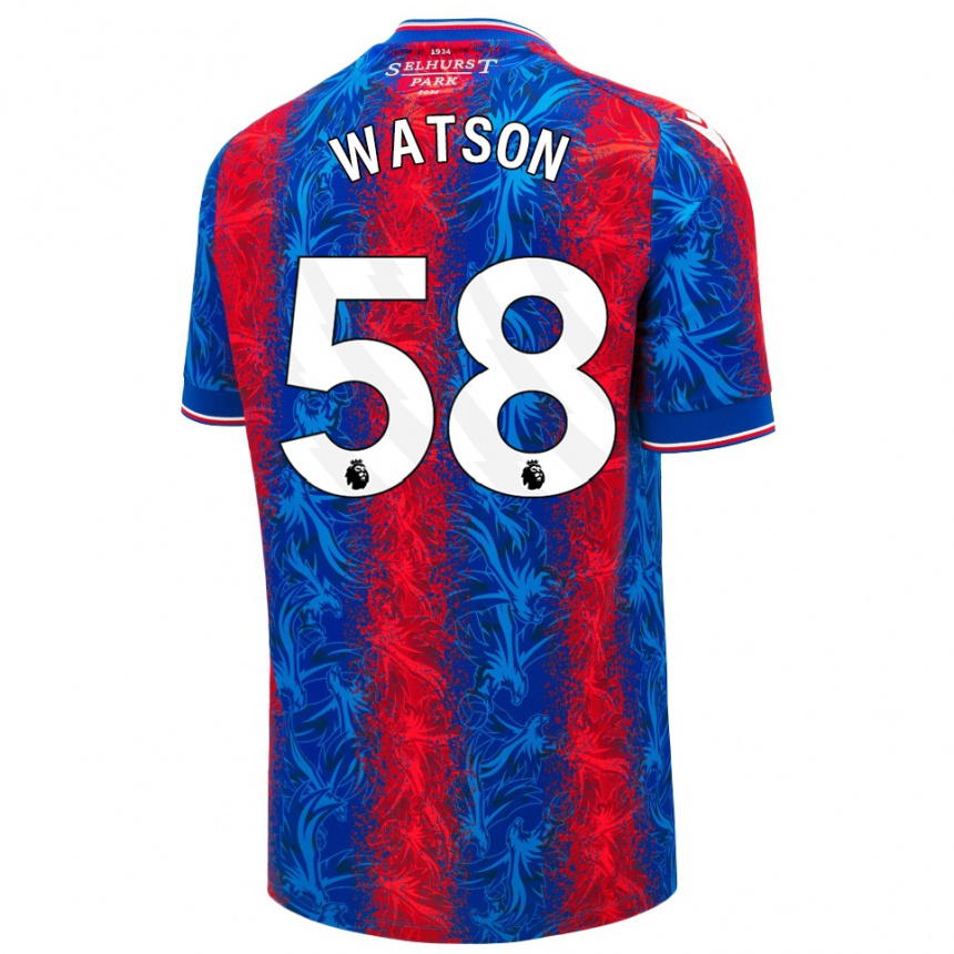 Hombre Fútbol Camiseta Noah Watson #58 Rayas Rojas Y Azules 1ª Equipación 2024/25 Argentina