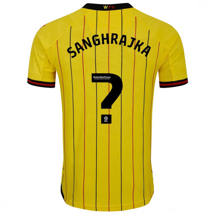 Hombre Fútbol Camiseta Amar Sanghrajka #0 Amarillo Negro 1ª Equipación 2024/25 Argentina