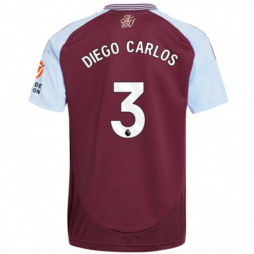 Hombre Fútbol Camiseta Diego Carlos #3 Borgoña Azul Cielo 1ª Equipación 2024/25 Argentina