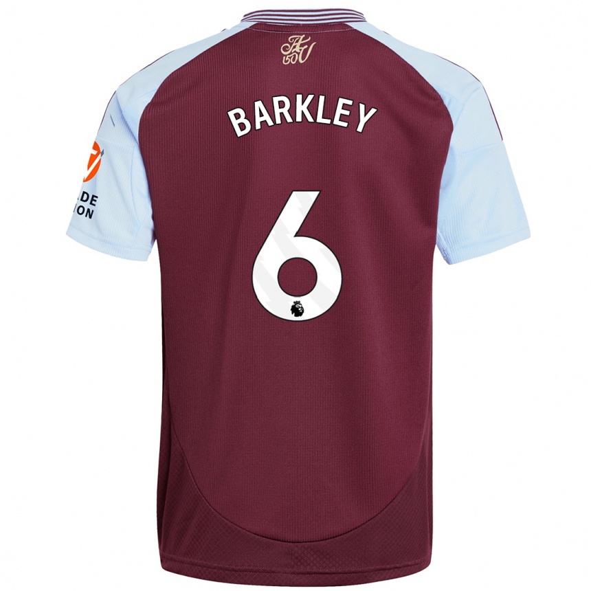 Hombre Fútbol Camiseta Ross Barkley #6 Borgoña Azul Cielo 1ª Equipación 2024/25 Argentina