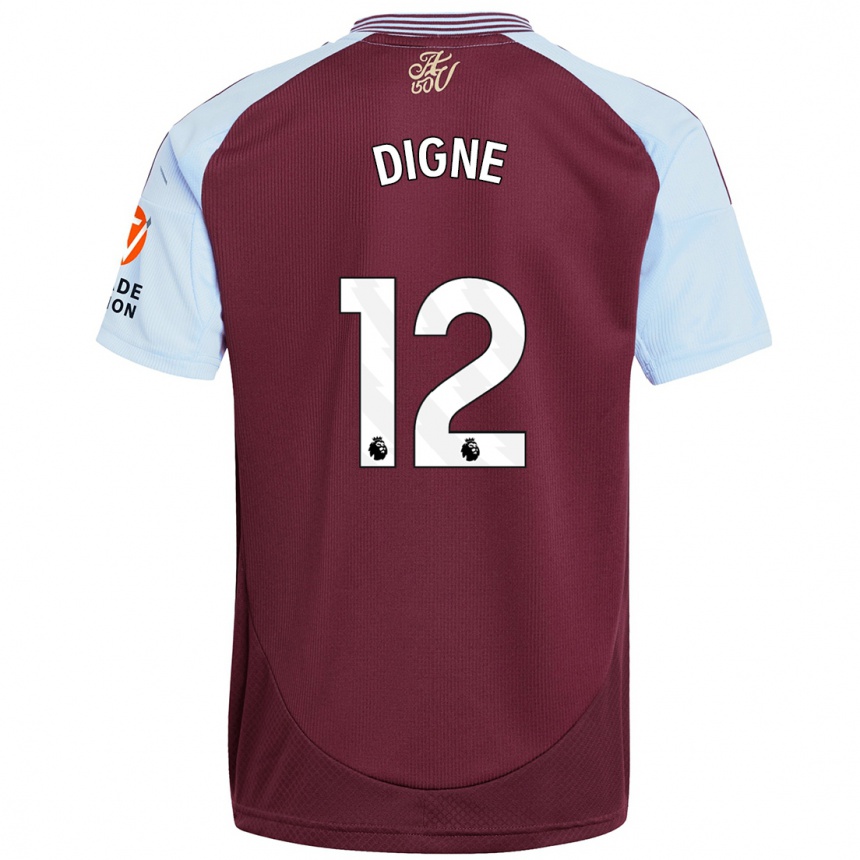 Hombre Fútbol Camiseta Lucas Digne #12 Borgoña Azul Cielo 1ª Equipación 2024/25 Argentina