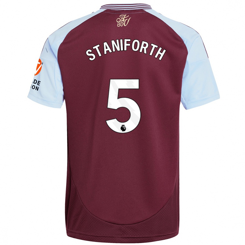 Hombre Fútbol Camiseta Lucy Staniforth #5 Borgoña Azul Cielo 1ª Equipación 2024/25 Argentina