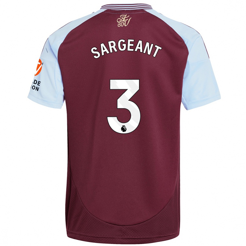 Hombre Fútbol Camiseta Meaghan Sargeant #3 Borgoña Azul Cielo 1ª Equipación 2024/25 Argentina