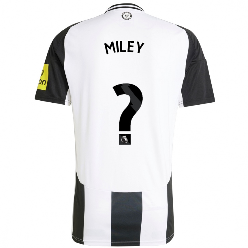 Hombre Fútbol Camiseta Mason Miley #0 Blanco Negro 1ª Equipación 2024/25 Argentina