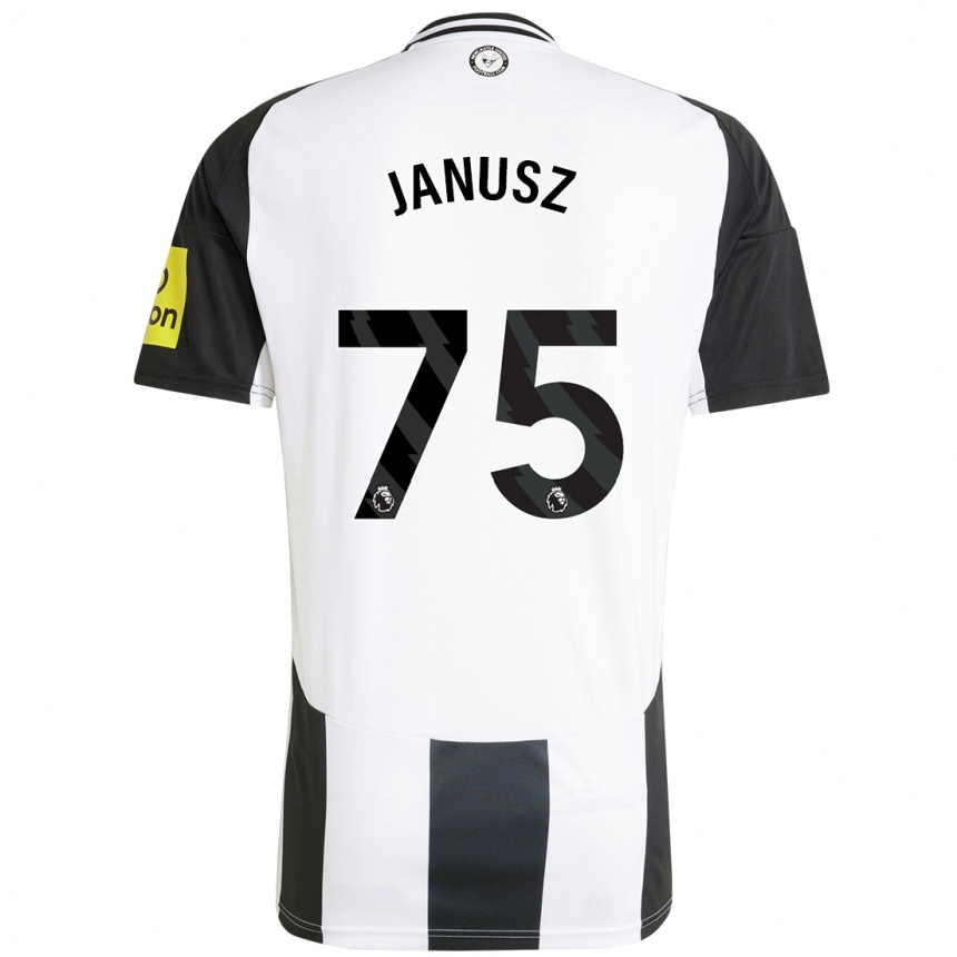 Hombre Fútbol Camiseta Adrian Janusz #75 Blanco Negro 1ª Equipación 2024/25 Argentina